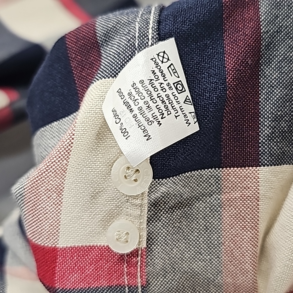 J. Crew Factory Mens Shirt Size L Blue White Plaid Slim Fit Button-Down - Picture 6 of 7